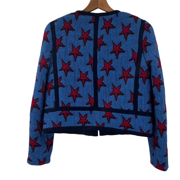 Sandro 4th of July Bristol Star Embroidered Crop Jacket Sz 36 - Picture 5 of 11